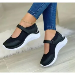 Sarastatic Casual Velcro Platform Plus Size Mesh Sneakers