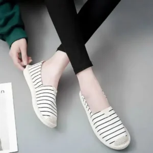 Sarastatic Fashion Stripe Pattern Design Women Round-Toe Casual Espadrilles Shoes