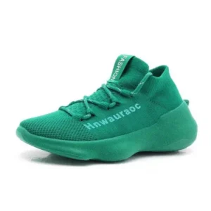 Sarastatic Couple Fashion Lace Up Design Knitted Mesh Breathable Sneakers