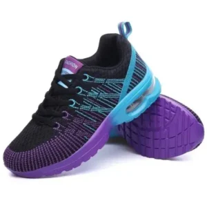 Sarastatic Women Fashion Casual Lace Up Design Mesh Breathable Air Cushion Shock Absorbing Sneakers