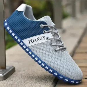 Sarastatic Men Casual Color Matching Breathable Mesh Flat Shoes