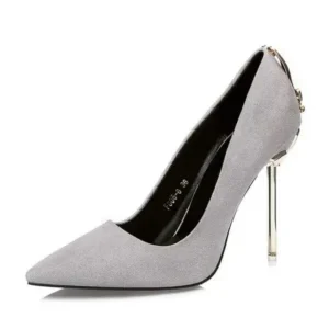 Sarastatic Women Sexy Metal Heel Pointed-Toe High Heels Shoes