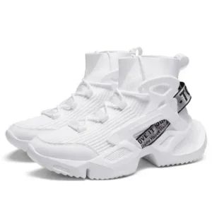 Sarastatic Men'S Fashion Platform White High Top Sneakers