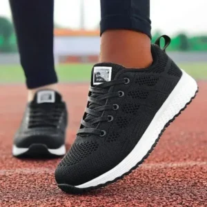 Sarastatic Women Casual Lace-Up Design Mesh Breathable Sneakers