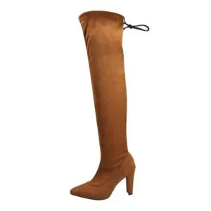 Sarastatic Women Fashion Plus Size Solid Color Over The Knee Boots