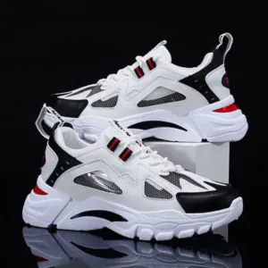 Sarastatic Men Spring Autumn Fashion Casual Colorblock Mesh Cloth Breathable Lightweight Rubber Platform Shoes Sneakers