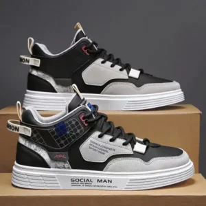 Sarastatic Men'S Fashion High Top Color Block Sneakers