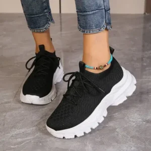 Sarastatic Women Fashionable Thick-Soles Breathable Sneakers