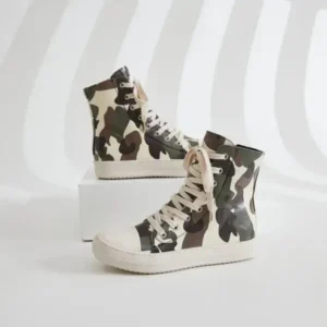 Sarastatic Women Fashion Casual Plus Size Camouflage Thick-Soled High Top Shoes