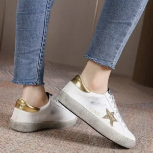 Sarastatic Women Fashion Casual Plus Size Star Round Toe Sneakers