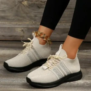 Sarastatic Women Fashion Casual Flying Mesh Breathable Thick-Soled Sneakers