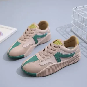 Sarastatic Women Fashion Color Block Breathable Sneakers