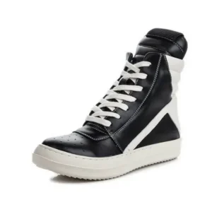 Sarastatic Women Fashion Casual Black White Inverted Triangle High Top Shoes