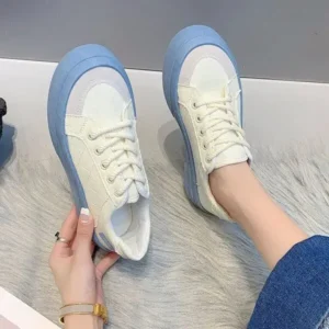 Sarastatic Women Fashion Round Toe Lace-Up Sneakers